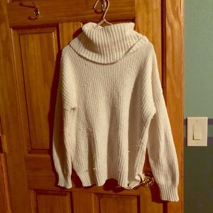 Large white chunky sweater